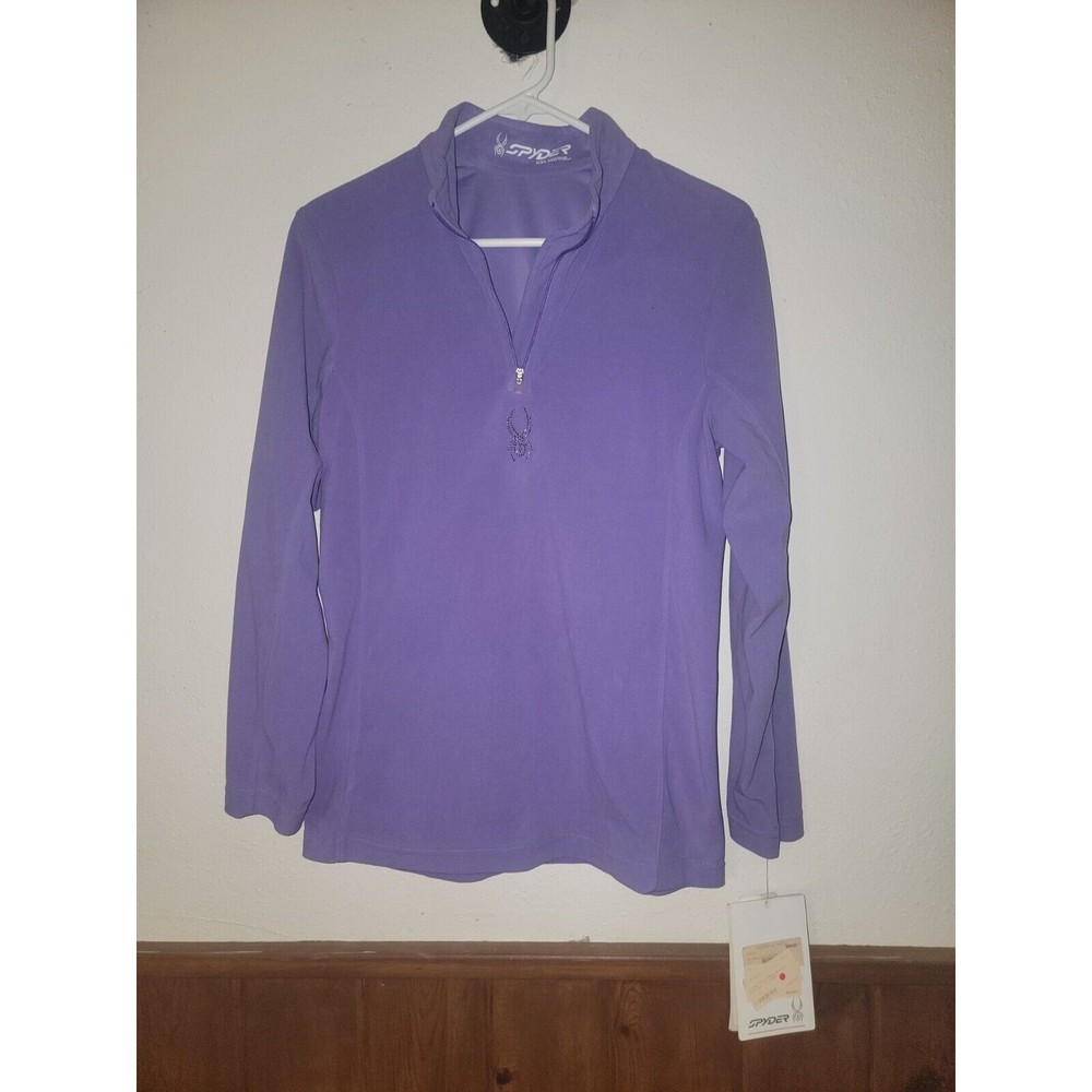 NEW Girls Spyder Speed Fleece XL Purple Solid 1/4 Zip Pullover Long Sleeve #877
